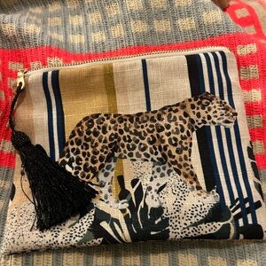 Leopard Print Clutch with Tassel